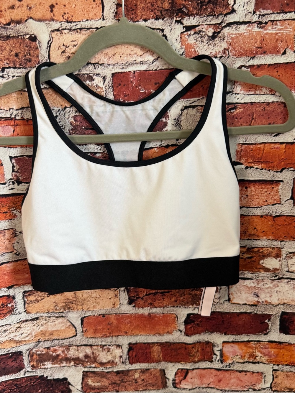 Victoria’s Secret Women’s Small White Black Mesh Racerback Sports Bra Yoga